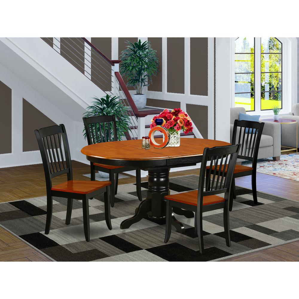 Dining Room Set Black & Cherry, KEDA5-BCH-W. Picture 2