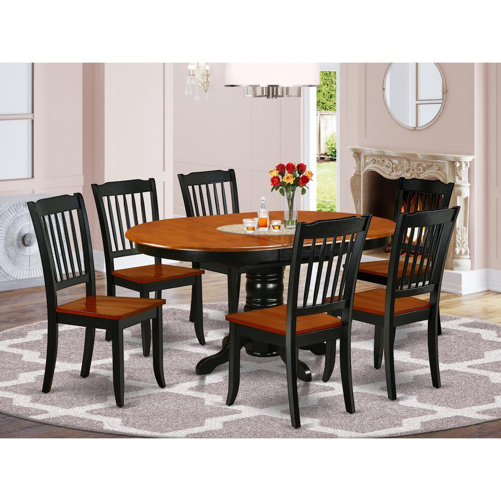 Dining Room Set Black & Cherry, KEDA7-BCH-W. Picture 2