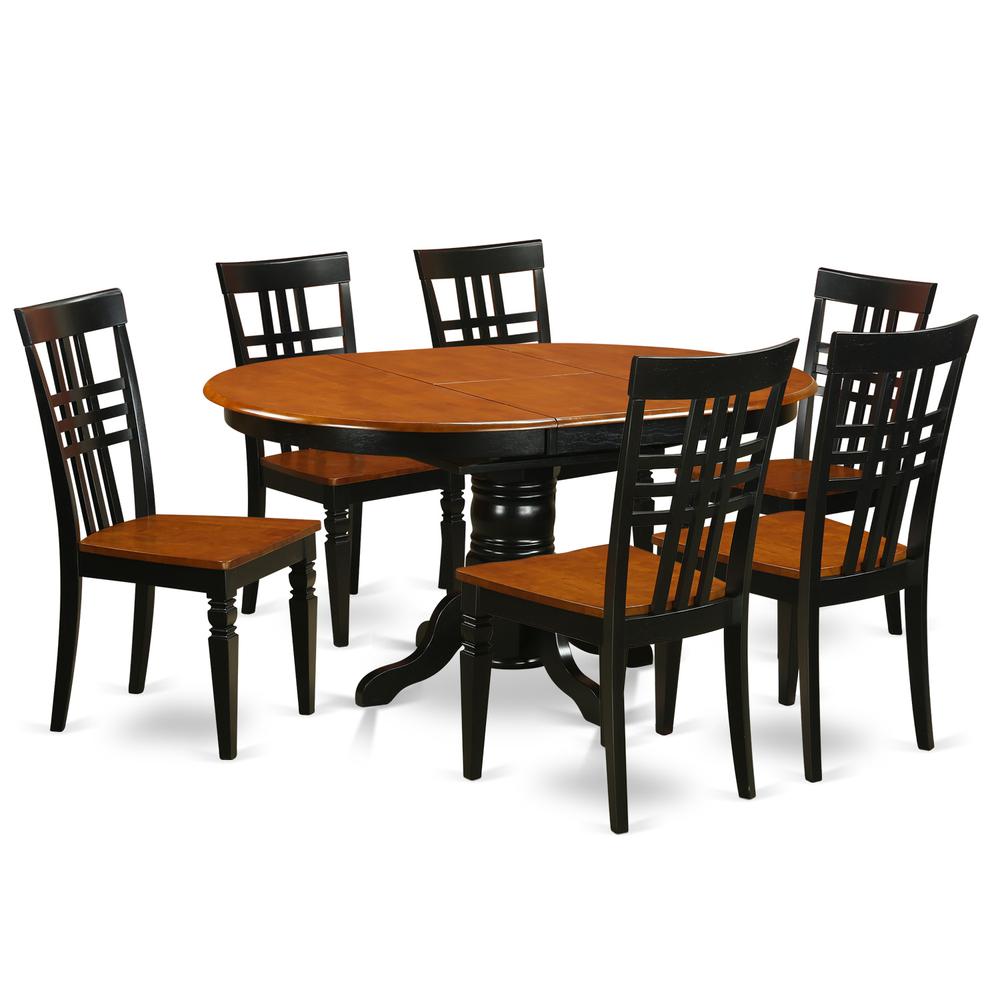 7  Pc  Dinette  set  with  a  Kenley  Table  and  6  Dining  Chairs  in  Black  and  Cherry. Picture 2