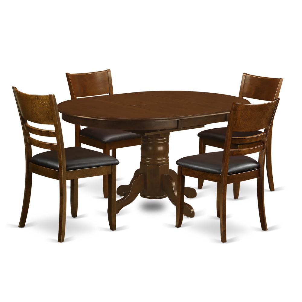 5  Pc  Kenley  with  a  18"  Leaf  and  4  Leather  Chairs. Picture 2