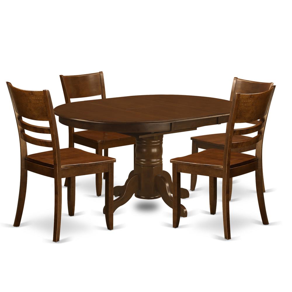 5  Pc  Kenley  Dinette  Table  with  a  Leaf  and  4  Wood  Seat  Chairs. Picture 2