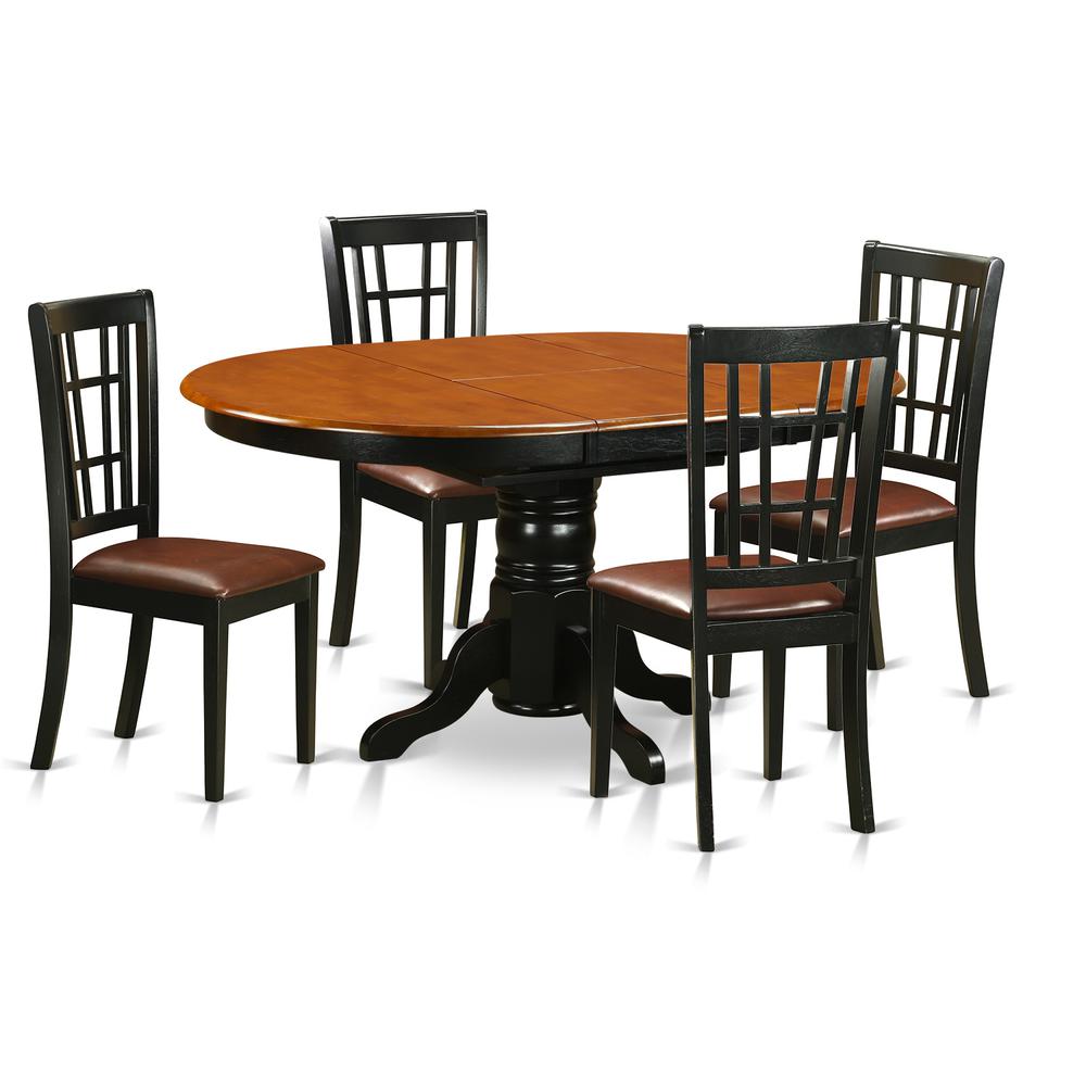 5  PC  Kitchen  Table  set-Dining  Table  with  4  Wooden  Kitchen  Chairs. Picture 2