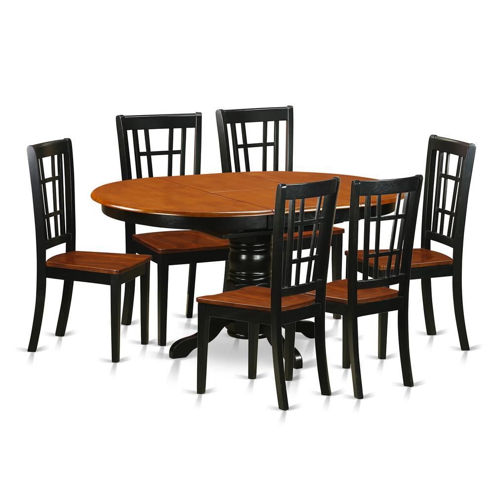 7  PC  Dining  set-Dining  Table  and  6  Wooden  Kitchen  Chairs. Picture 2
