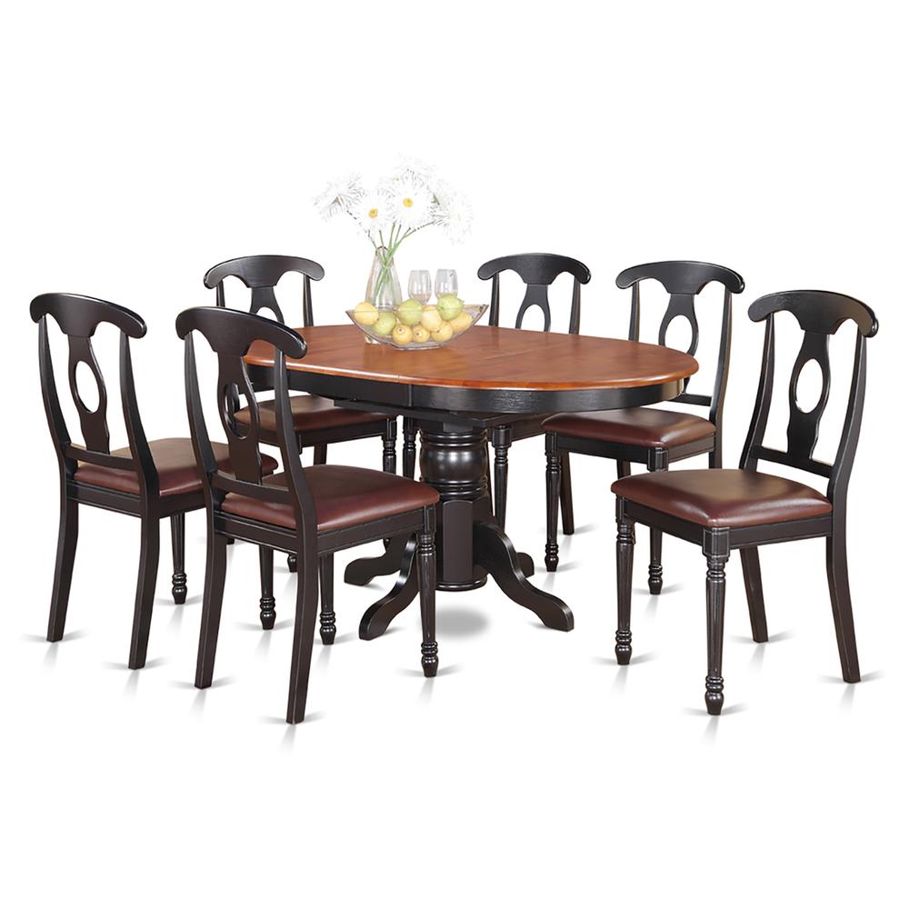 7  PC  with  Pedestal  Oval  Dining  Table  and  6  Dining  Chairs.. Picture 2