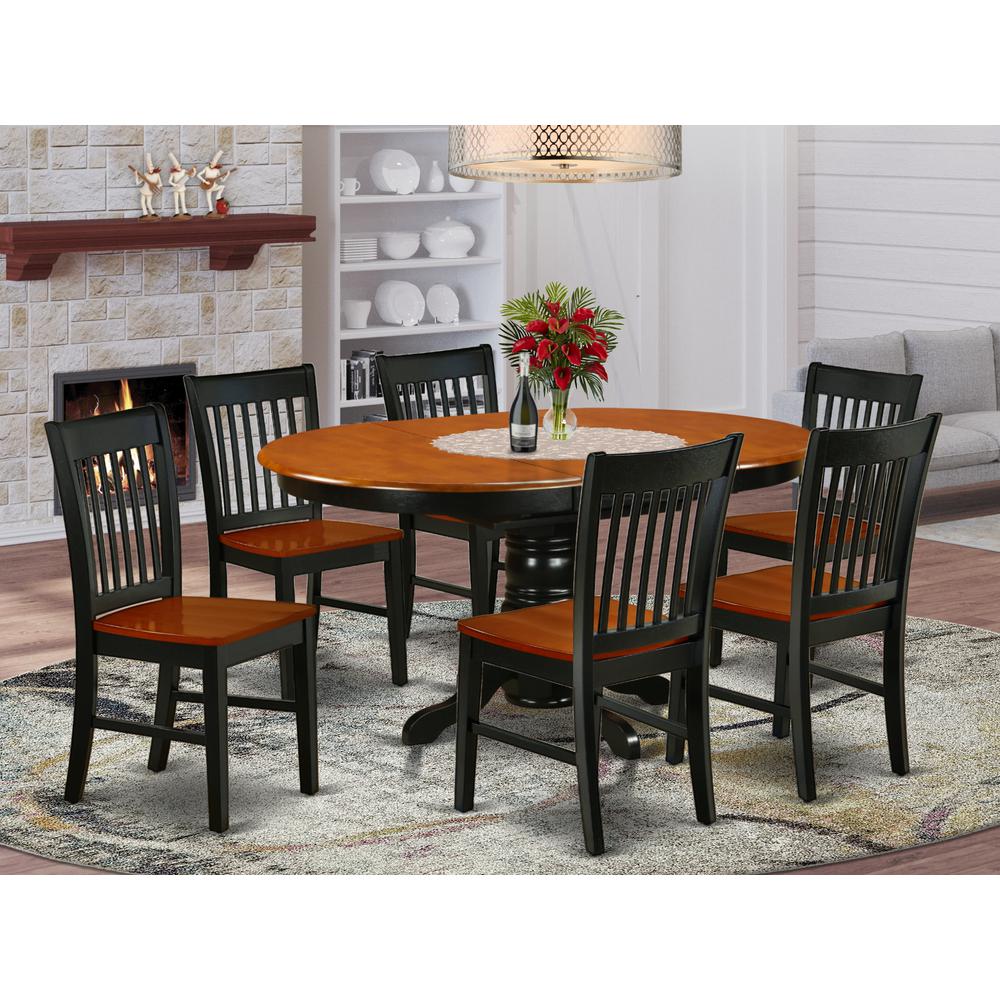 Dining Room Set Black & Cherry, KENO7-BCH-W. Picture 2