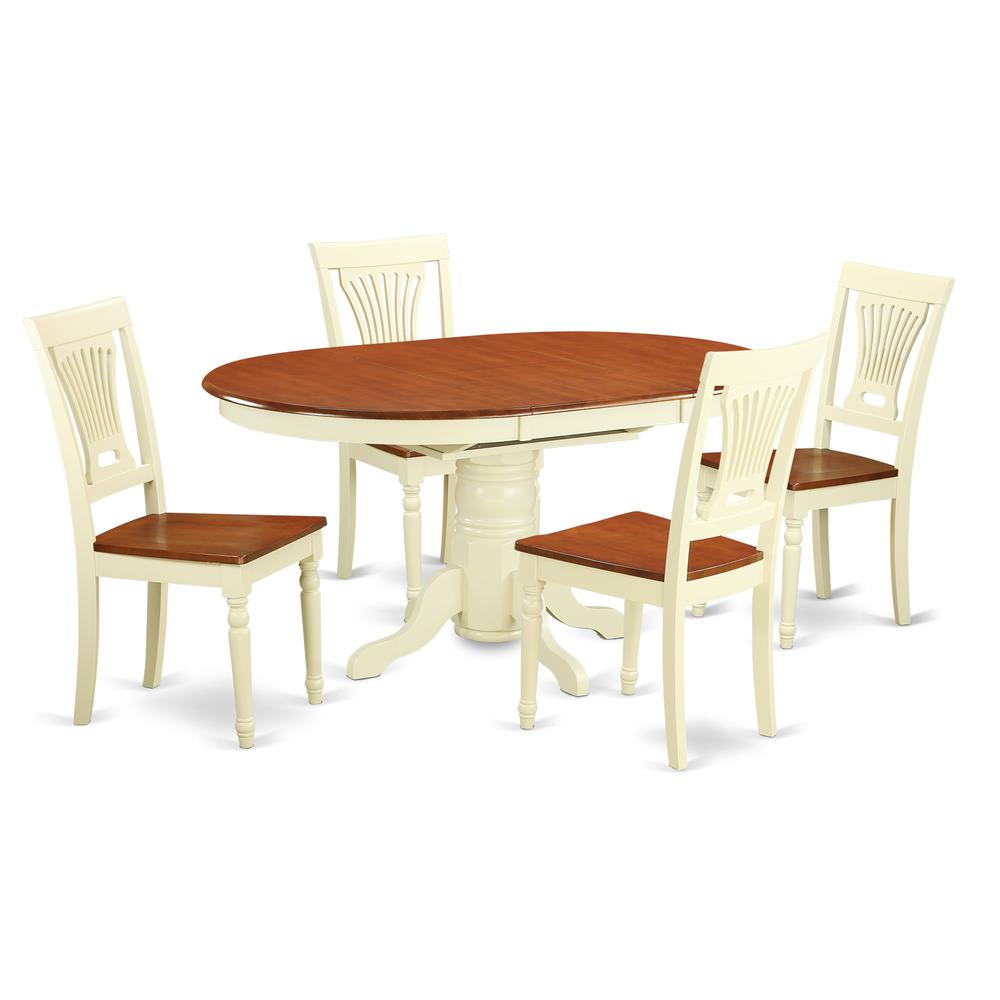 5  Pc  Dining  room  set-Oval  dinette  Table  with  Leaf  and  4  Dining  Chairs.. Picture 2