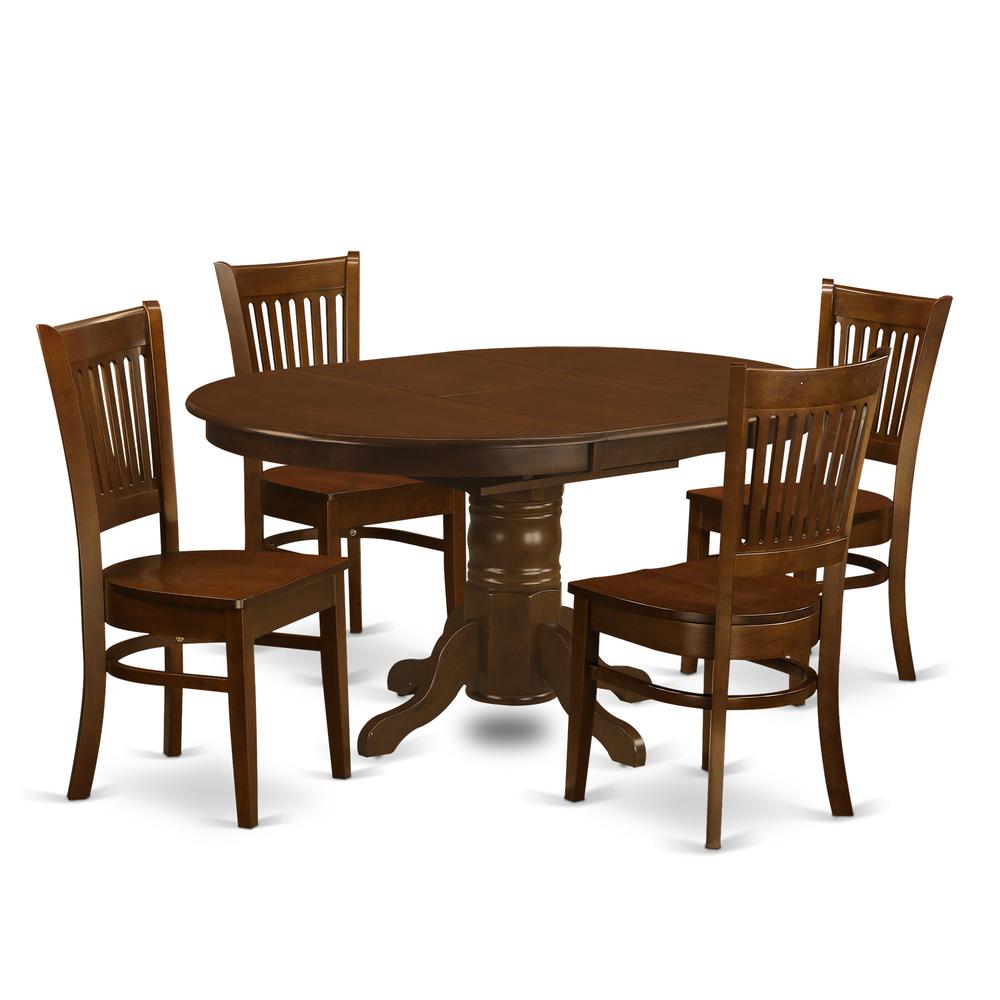 5  Pc  set  Kenley  Dining  Table  with  a  Leaf  and  4  Wood  Kitchen  Chairs. Picture 2