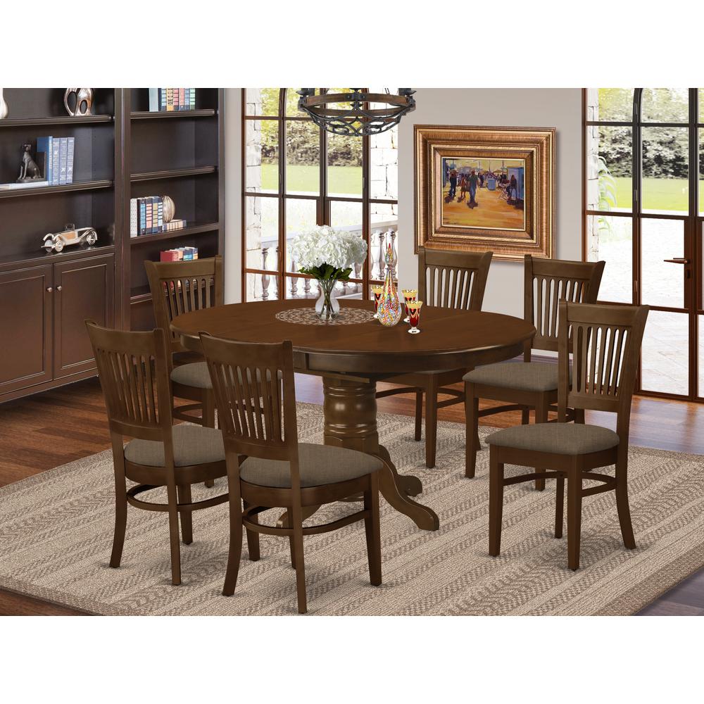 KEVA7-ESP-C 7 Pc set Kenley with a 18" Leaf and 6 Cushion Dinette Chairs. Picture 2