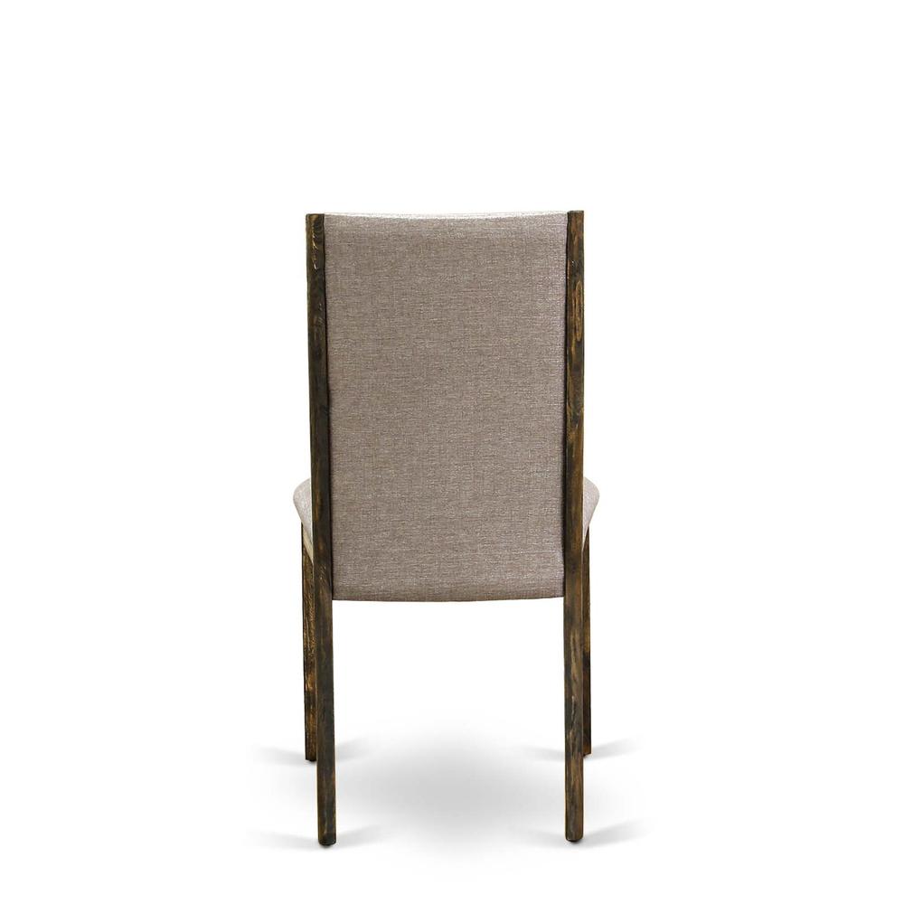7-pc dinette set with Chair’s Legs and Dark Khaki Linen Fabric. Picture 11