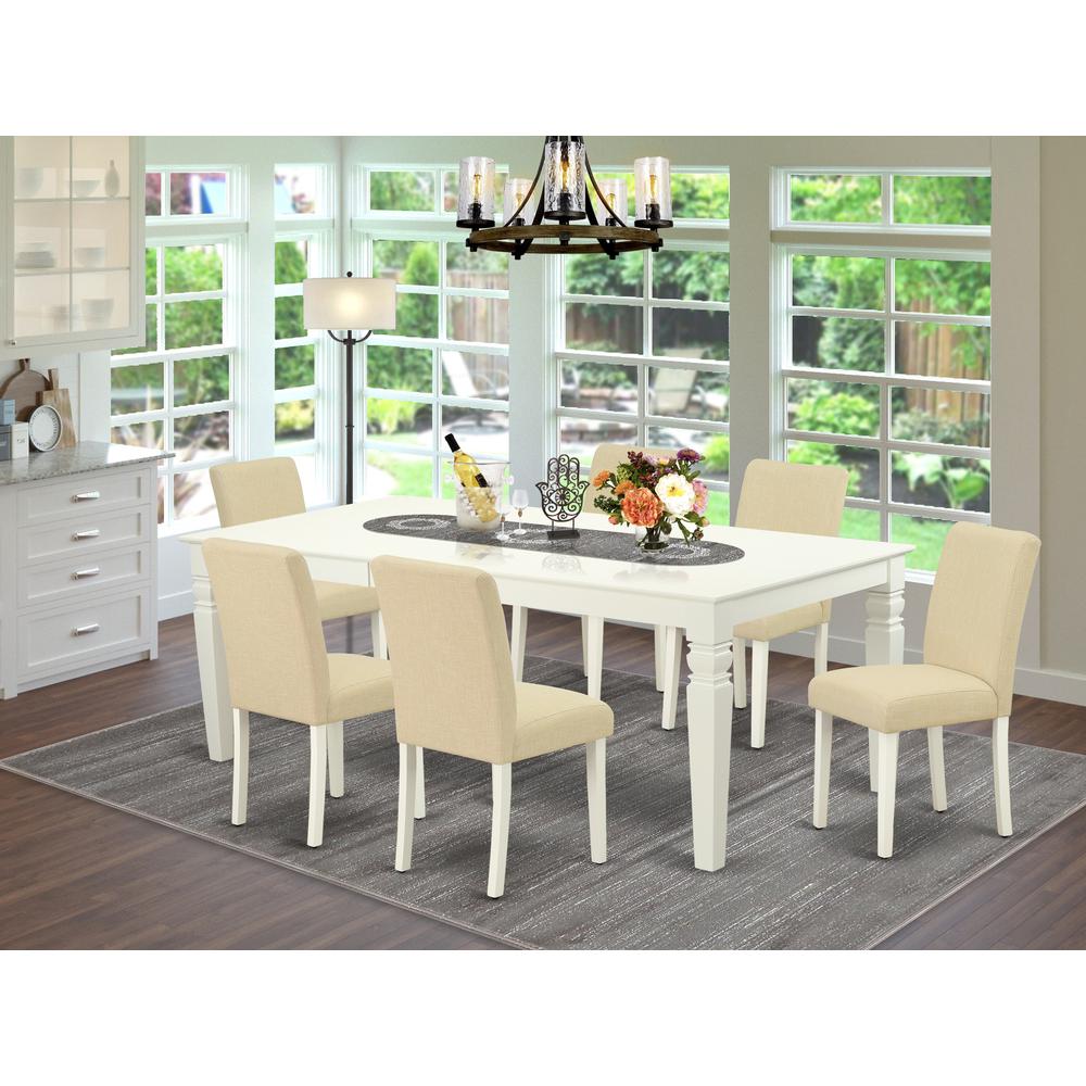 Dining Room Set Linen White, LGAB7-LWH-02. Picture 2
