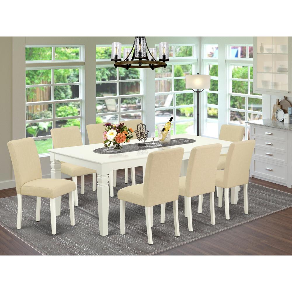 Dining Room Set Linen White, LGAB9-LWH-02. Picture 2