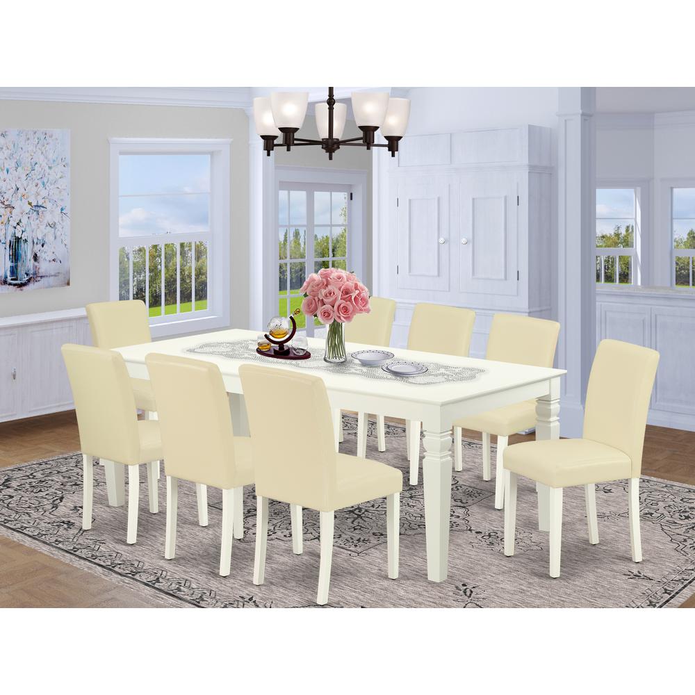Dining Room Set Linen White, LGAB9-LWH-64. Picture 2