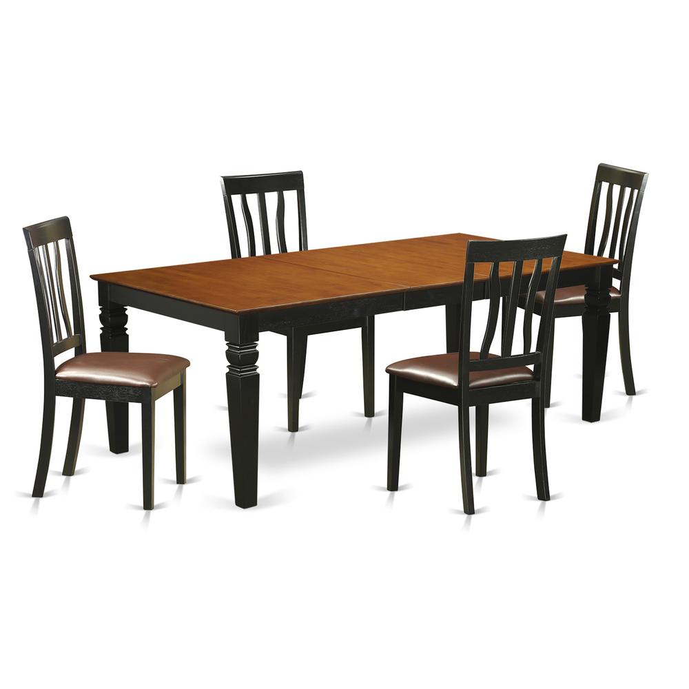 5  Pc  dinette  set  with  a  Table  and  4  Kitchen  Chairs  in  Black  and  Cherry. Picture 2