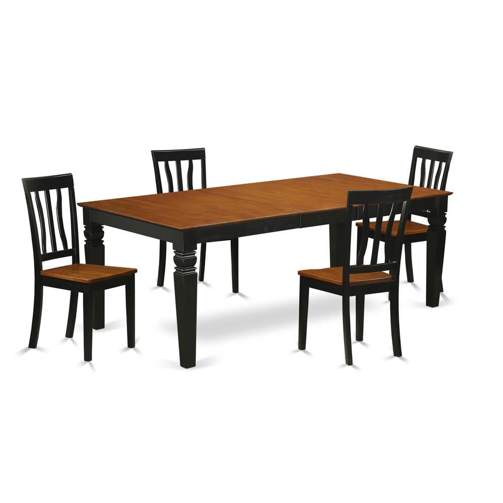 5  Pc  Dinette  Table  set  with  a  Dining  Table  and  4  Dining  Chairs  in  Black  and  Cherry. Picture 2