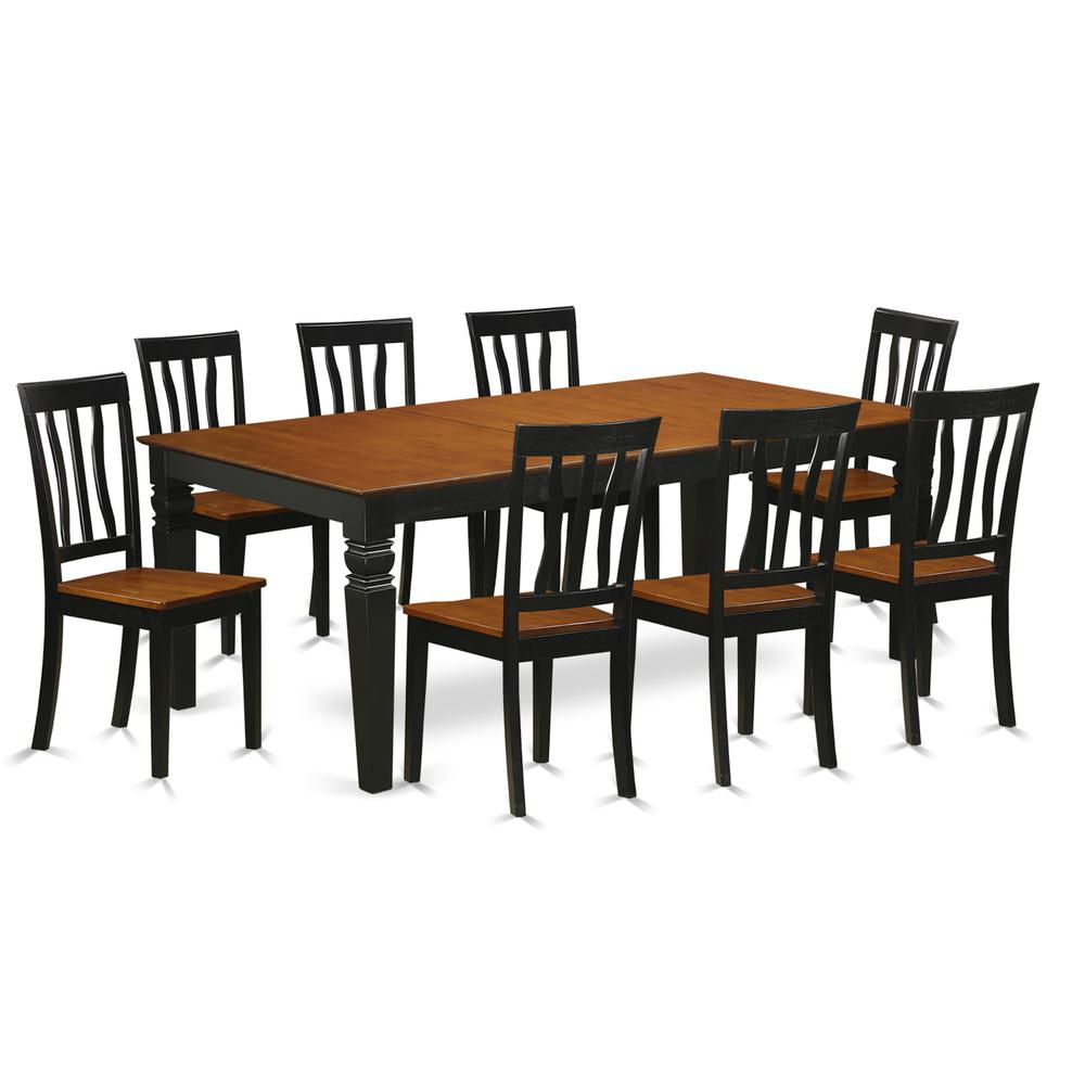 9  PcKitchen  dinette  set  with  a  Table  and  8  Dining  Chairs  in  Black  and  Cherry. Picture 2