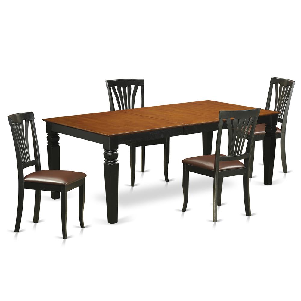 5  Pc  Table  and  chair  set  with  a  Table  and  4  Dining  Chairs  in  Black  and  Cherry. Picture 2