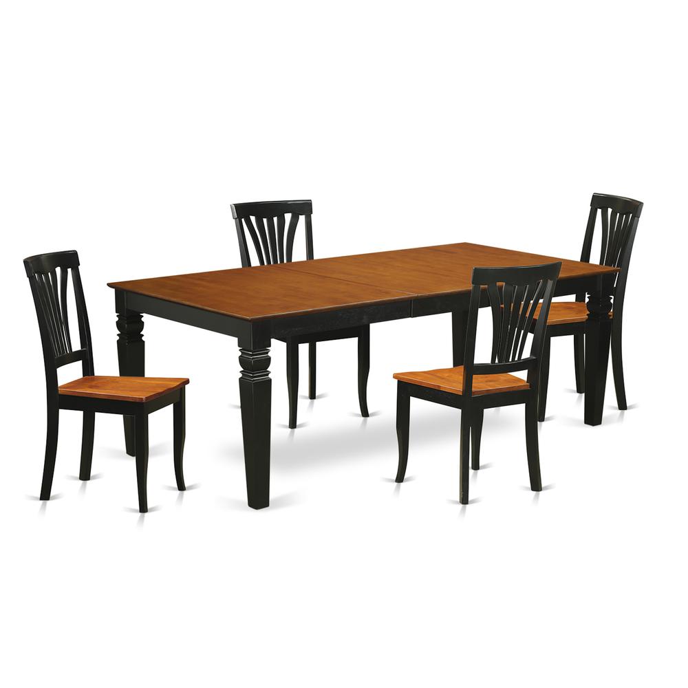 5  Pc  Table  and  chair  set  with  a  Table  and  4  Dining  Chairs  in  Black  and  Cherry. Picture 2