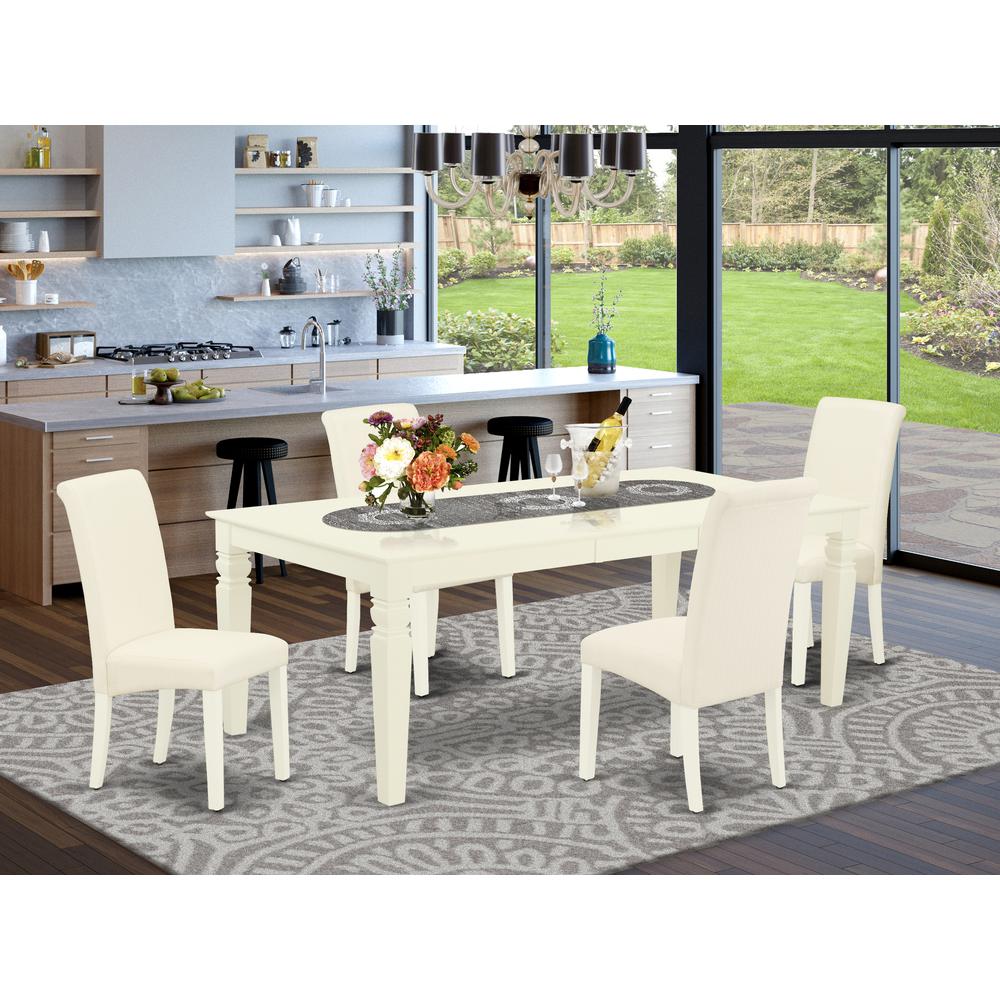 Dining Room Set Linen White, LGBA5-LWH-01. Picture 2