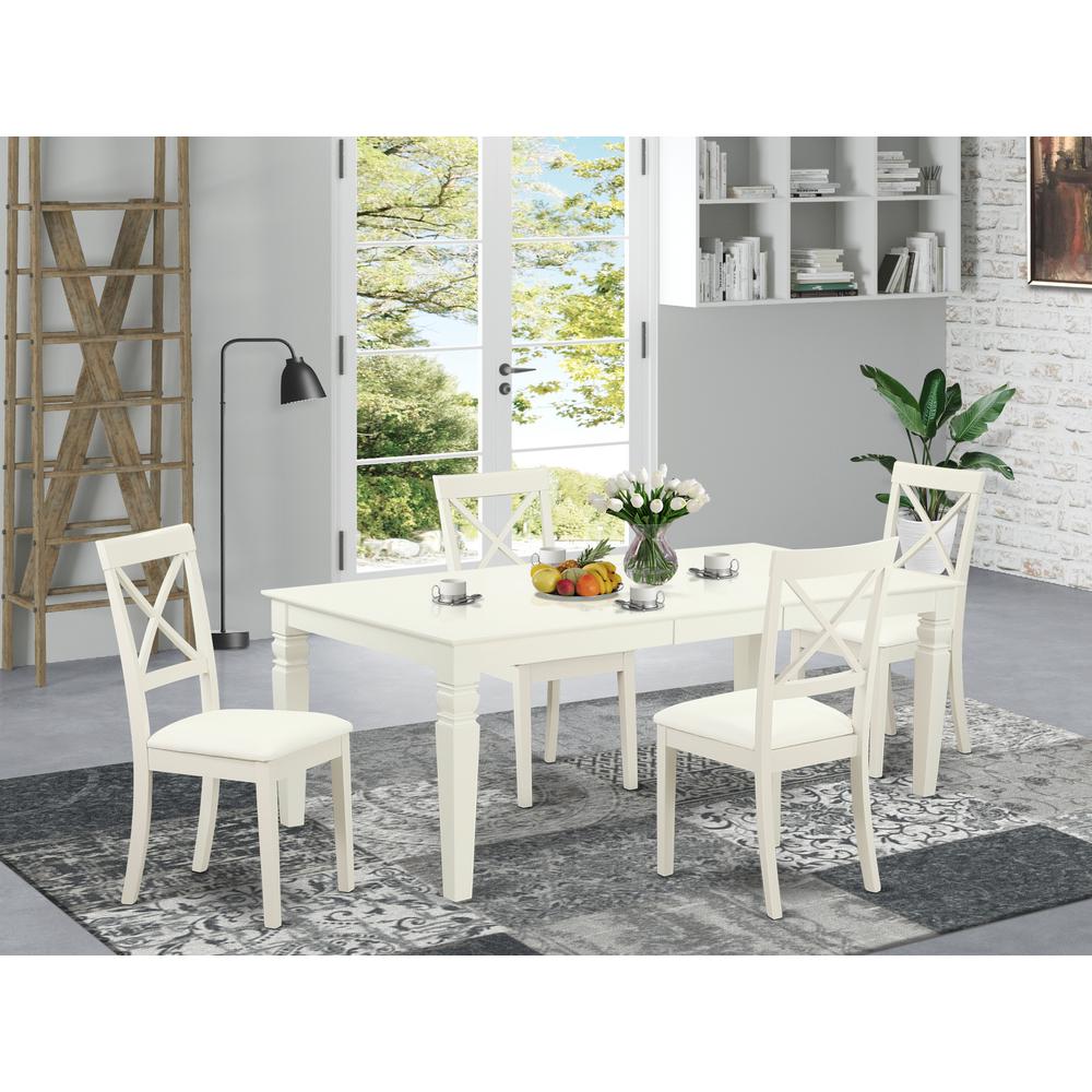 Dining Room Set Linen White, LGBO5-LWH-LC. Picture 2