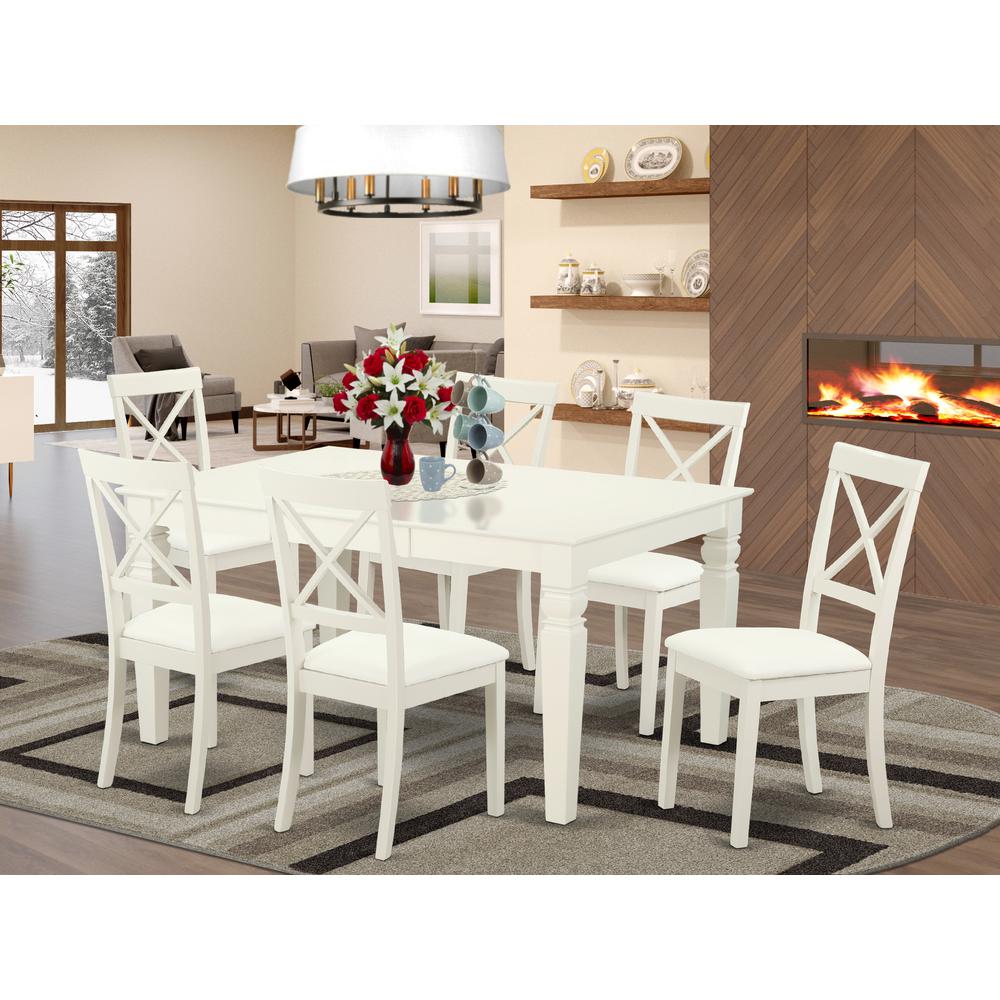 Dining Room Set Linen White, LGBO7-LWH-LC. Picture 2