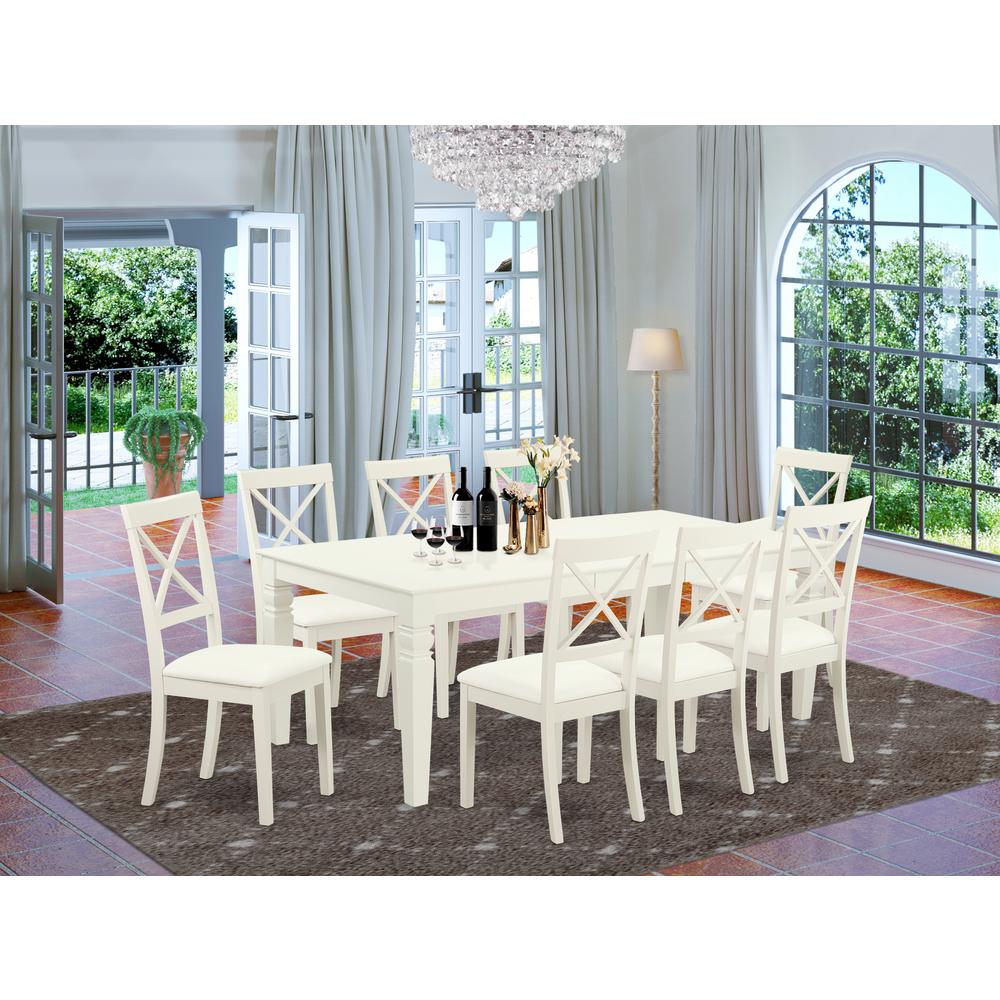 Dining Room Set Linen White, LGBO9-LWH-LC. Picture 2