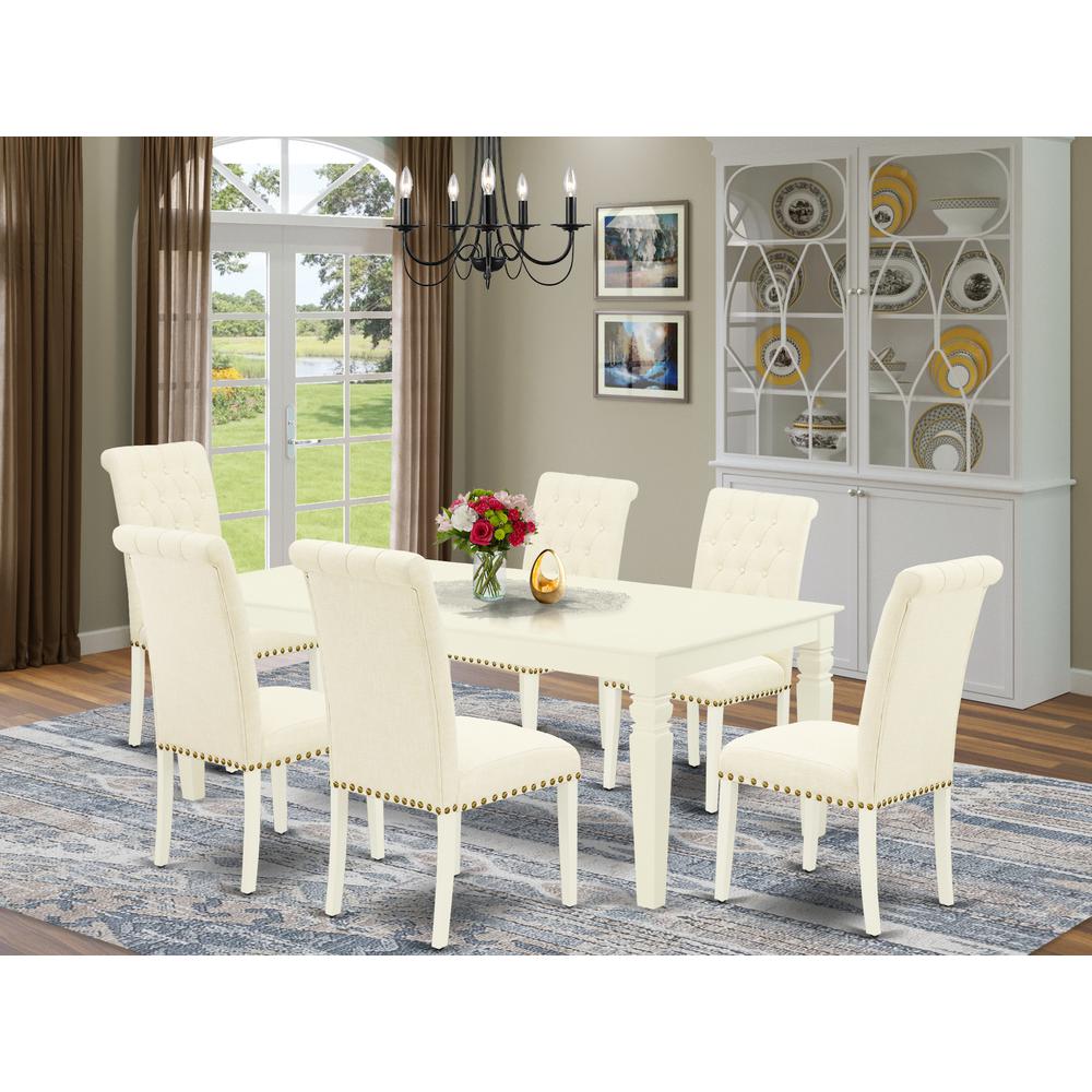Dining Room Set Linen White, LGBR7-LWH-02. Picture 2