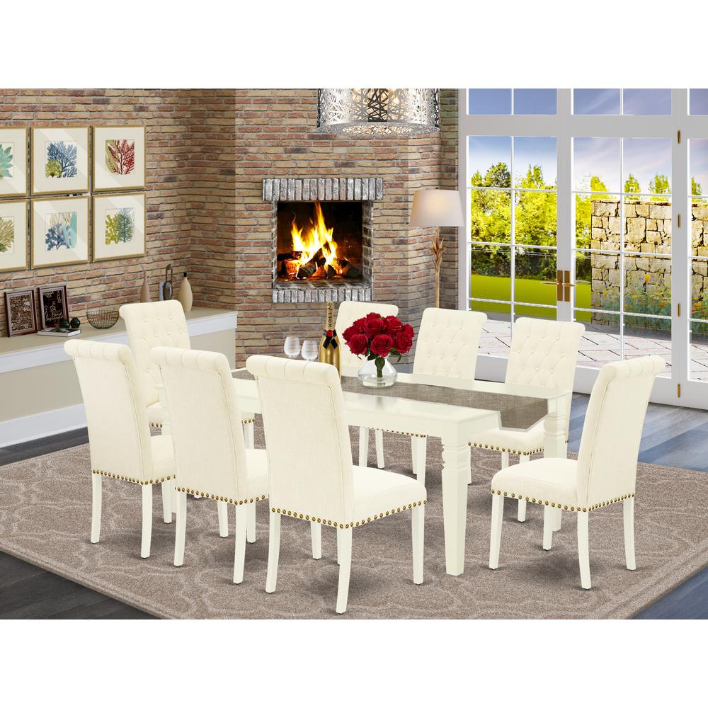 Dining Room Set Linen White, LGBR9-LWH-02. Picture 2