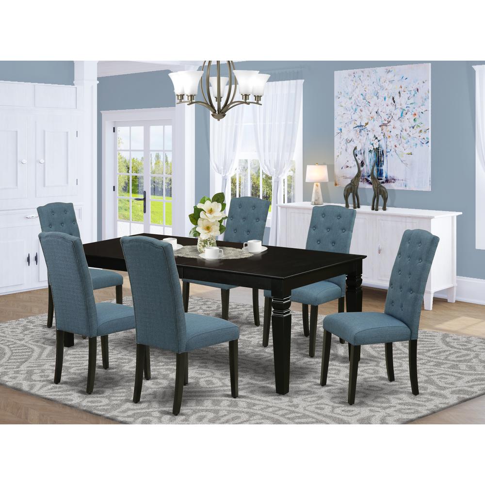 Dining Room Set Black, LGCE7-BLK-21. Picture 2