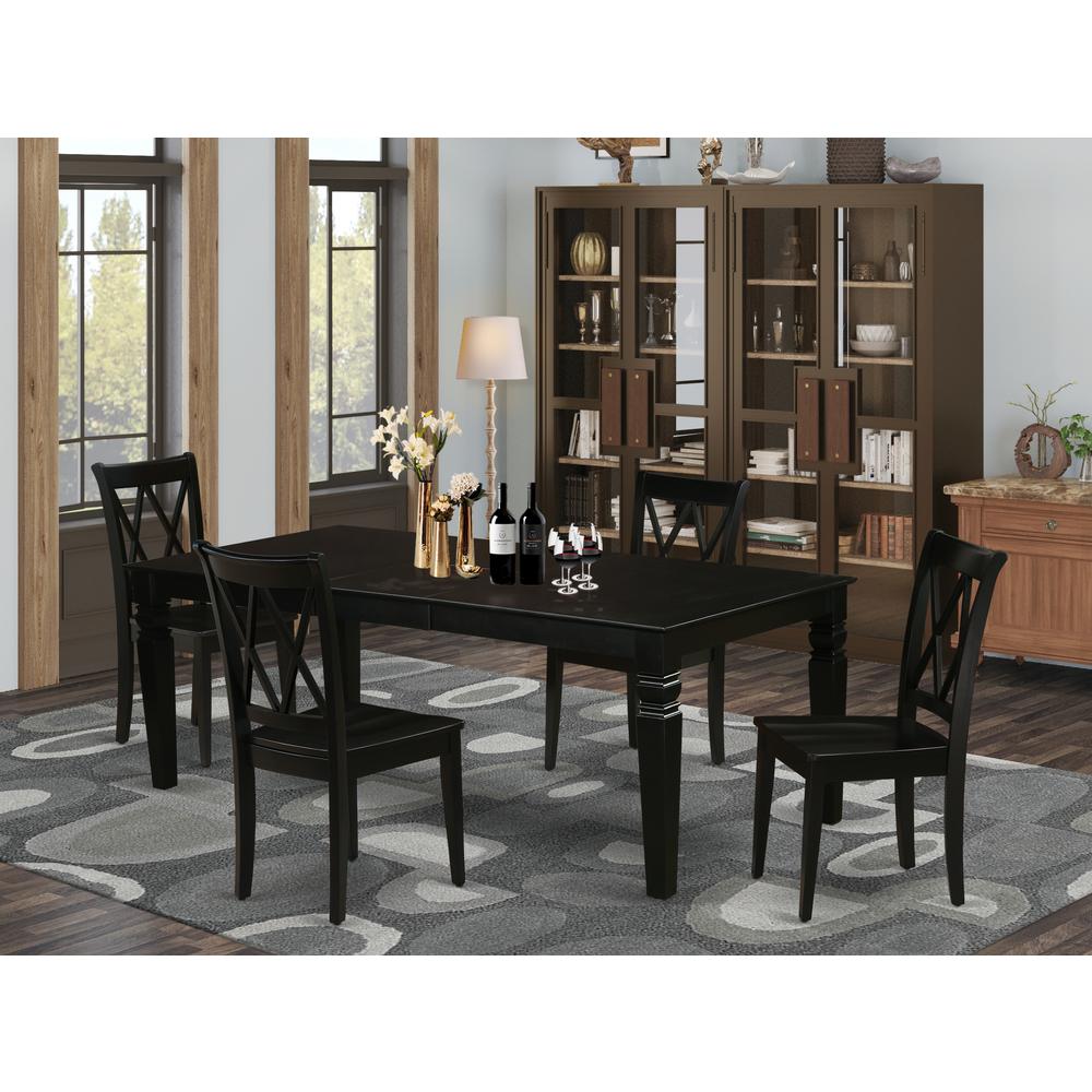 Dining Room Set Black, LGCL5-BLK-W. Picture 2