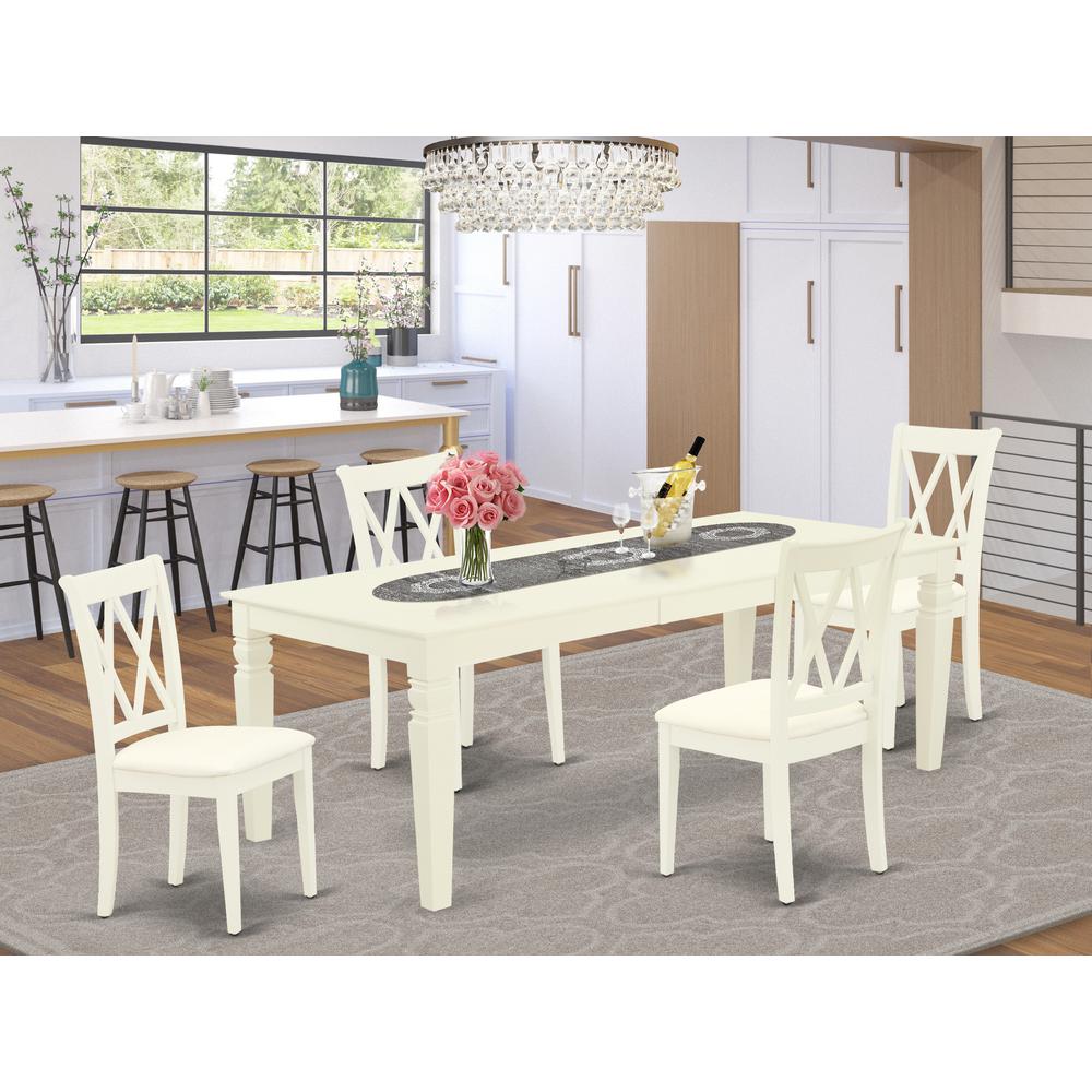 Dining Room Set Linen White, LGCL5-LWH-C. Picture 2