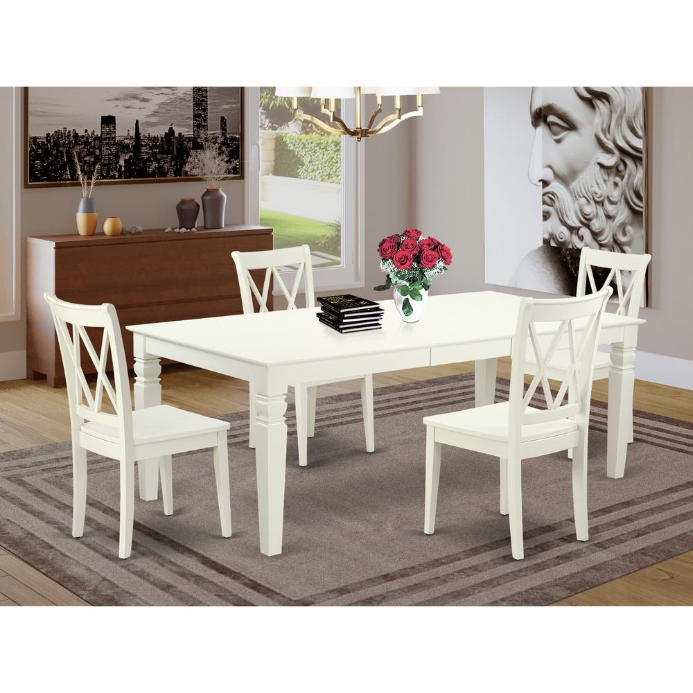 Dining Room Set Linen White, LGCL5-LWH-W. Picture 2