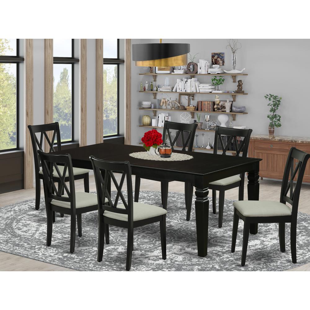 Dining Room Set Black, LGCL7-BLK-C. Picture 2