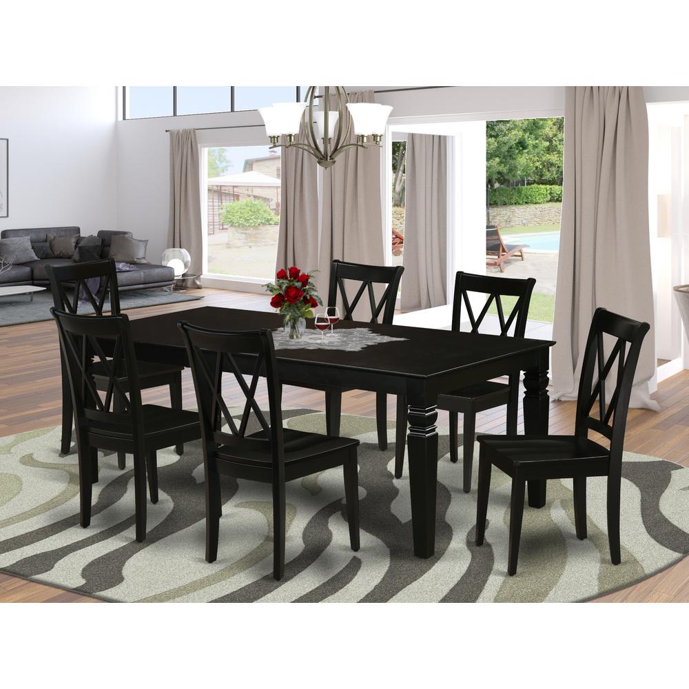 Dining Room Set Black, LGCL7-BLK-W. Picture 2