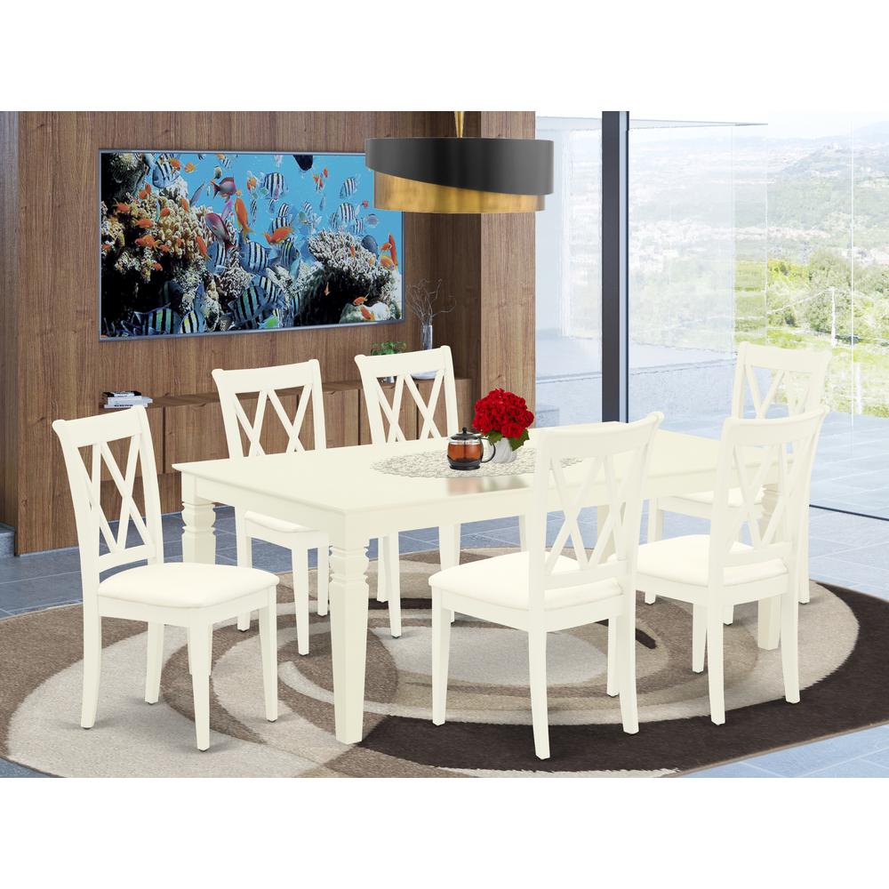 Dining Room Set Linen White, LGCL7-LWH-C. Picture 2