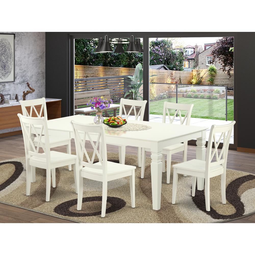Dining Room Set Linen White, LGCL7-LWH-W. Picture 2