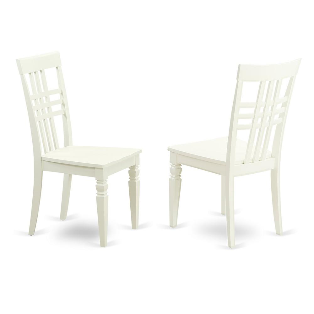 Logan  Dining  Chair  with  Wood  Seat  -  Linen  White  Finish.,  Set  of  2. Picture 2