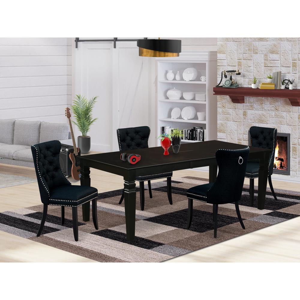 5 Piece Kitchen Table Set Contains a Rectangle Dining Table with Butterfly Leaf. Picture 7