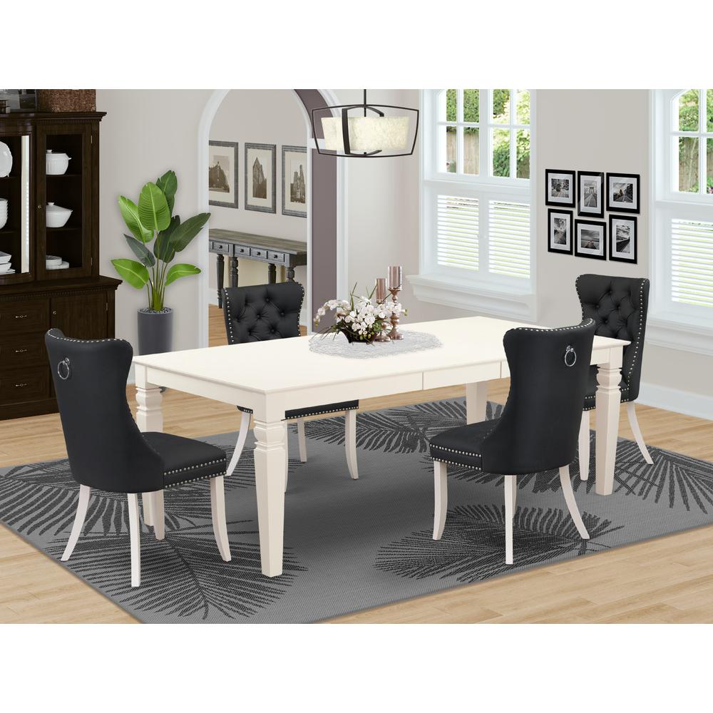 5 Piece Dinette Set Contains a Rectangle Kitchen Table with Butterfly Leaf. Picture 6