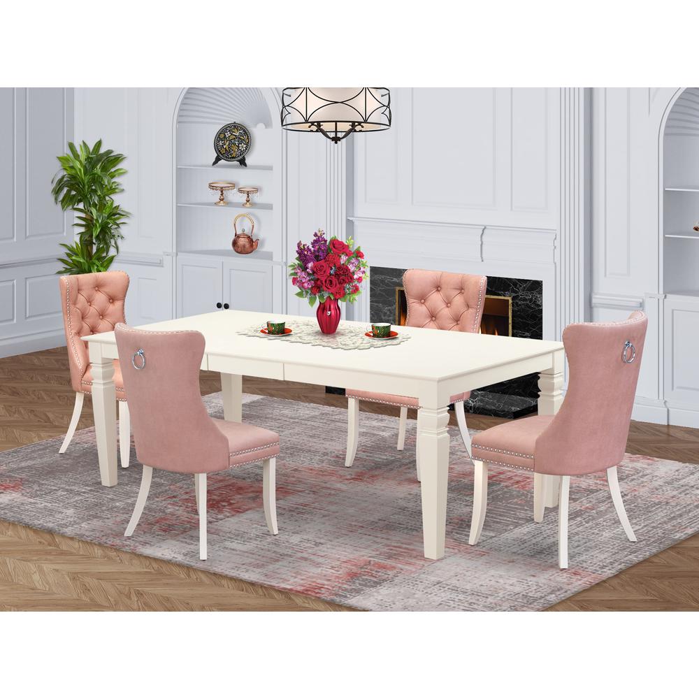 5 Piece Dining Set Contains a Rectangle Kitchen Table with Butterfly Leaf. Picture 6