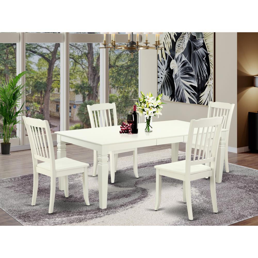 Dining Room Set Linen White, LGDA5-LWH-W. Picture 2