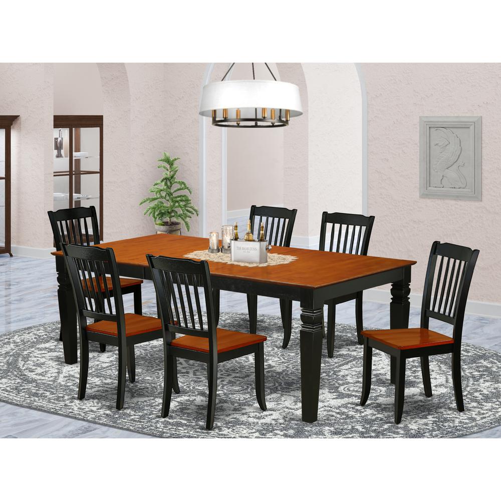 Dining Room Set Black & Cherry, LGDA7-BCH-W. Picture 2