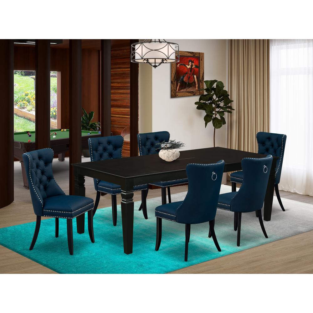 7 Piece Dining Set Consists of a Rectangle Kitchen Table with Butterfly Leaf. Picture 7