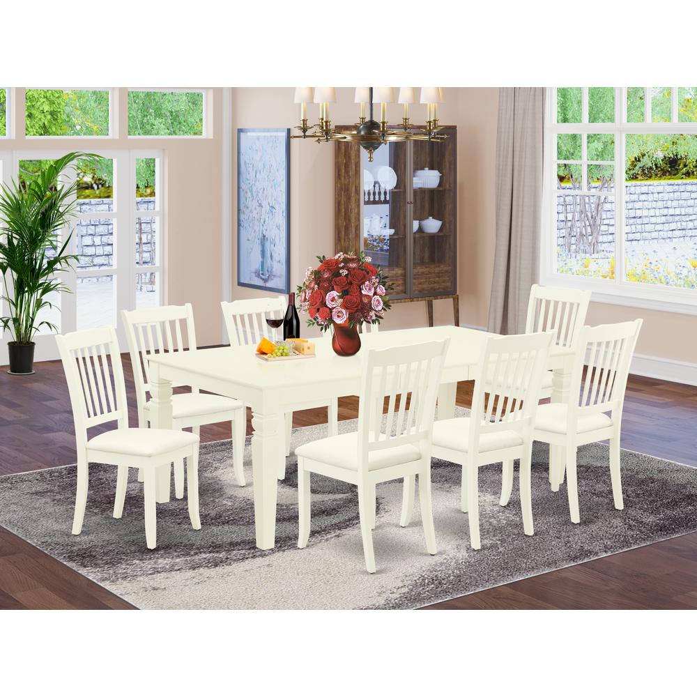 Dining Room Set Linen White, LGDA9-LWH-C. Picture 2