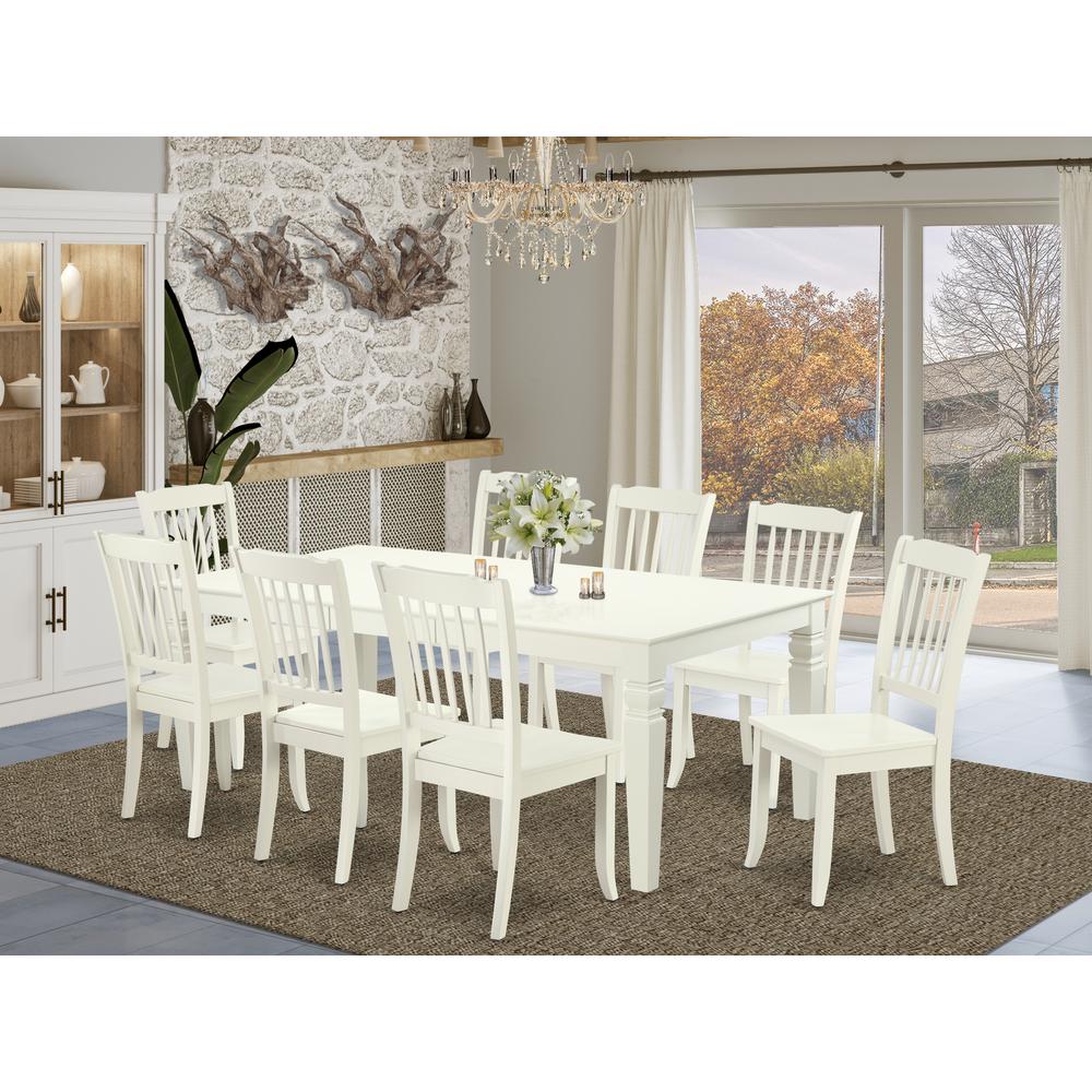 Dining Room Set Linen White, LGDA9-LWH-W. Picture 2