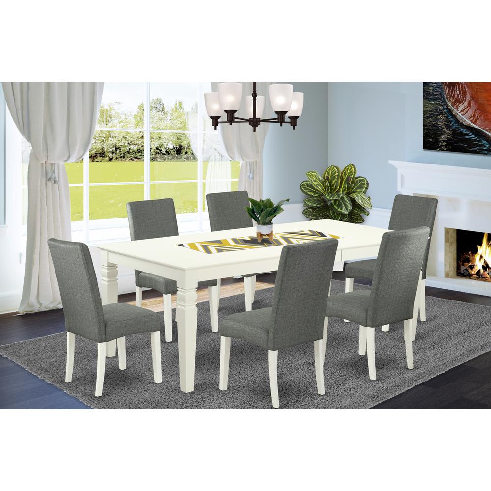 Dining Room Set Linen White, LGDR7-LWH-07. Picture 2