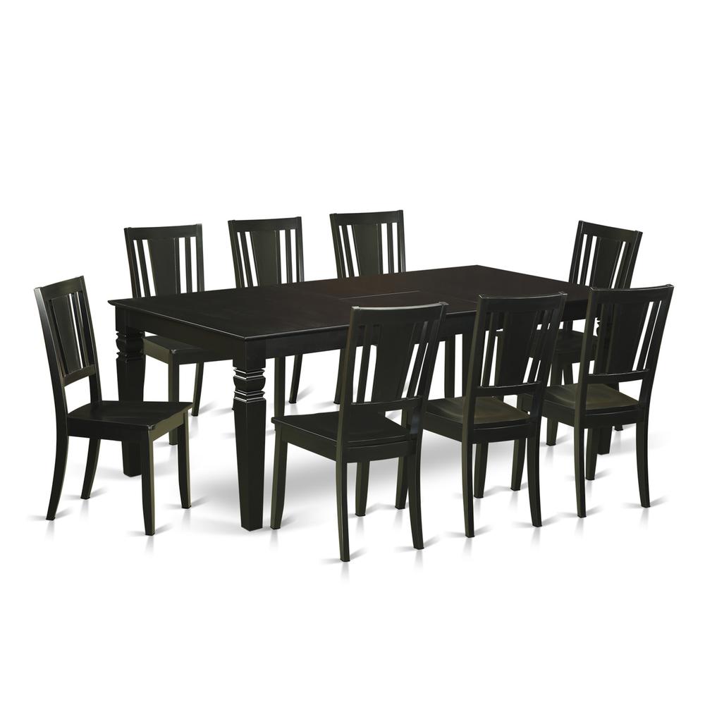 9  Pc  Dinette  set  with  a  Dinning  Table  and  8  Wood  Kitchen  Chairs  in  Black. Picture 2