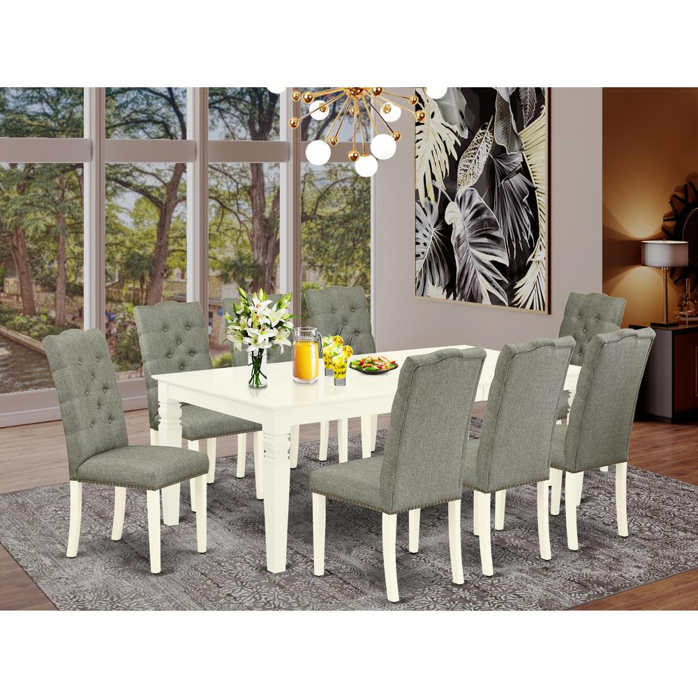 Dining Room Set Linen White, LGEL9-LWH-07. Picture 2