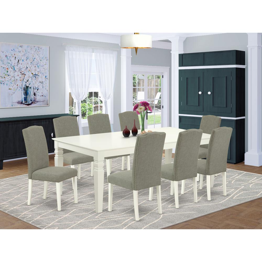 Dining Room Set Linen White, LGEN9-LWH-06. Picture 2
