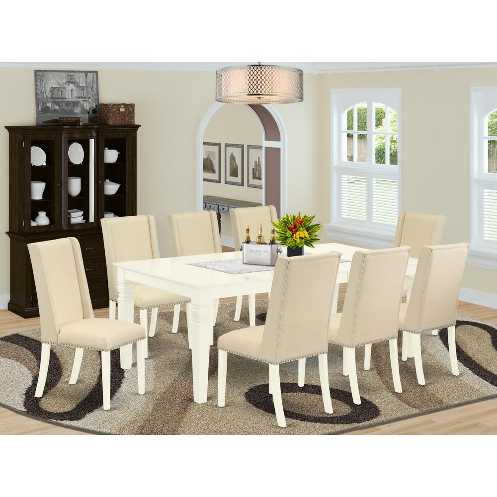 Dining Room Set Linen White, LGFL9-LWH-01. Picture 2