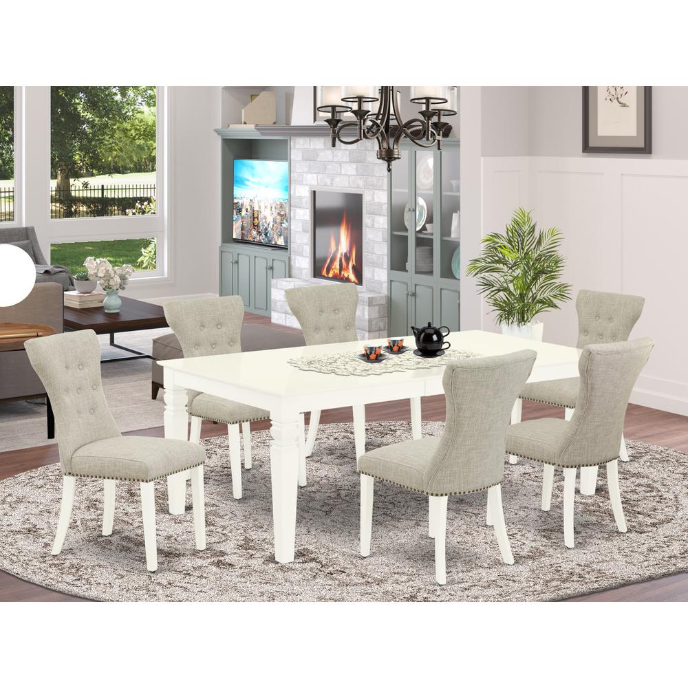Dining Room Set Linen White, LGGA7-LWH-35. Picture 2